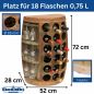 Preview: DanDiBo Weinregal Holz Stehend Rustikal Weinfass Flaschenregal 1486 Beistelltisch Schrank Fass Weinbar