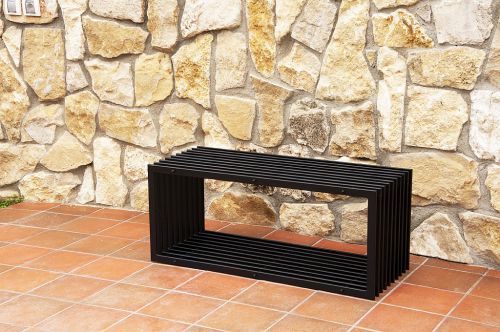 DanDiBo Gartenbank Metall Wetterfest Schwarz 100 cm Sitzbank Modern D-Stil Parkbank Eisen Blumenbank