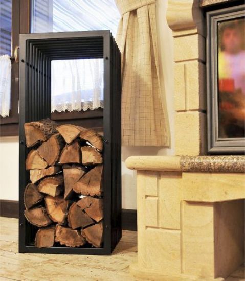 Firewood rack D-style firewood rack 100 cm wood basket firewood holder wood rack