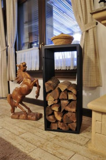 Firewood rack D-style firewood rack 100 cm wood basket firewood holder wood rack