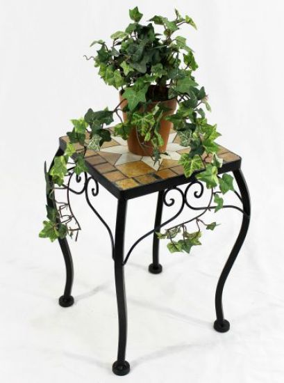 DanDiBo Flower Stool Mosaic Angular 38 cm Flower Stand 12015 Side Table Plant Stand Mosaic Table Small