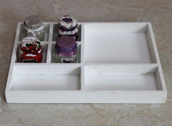 Box Type case 12291 white 32cm made from wood Display case drawer