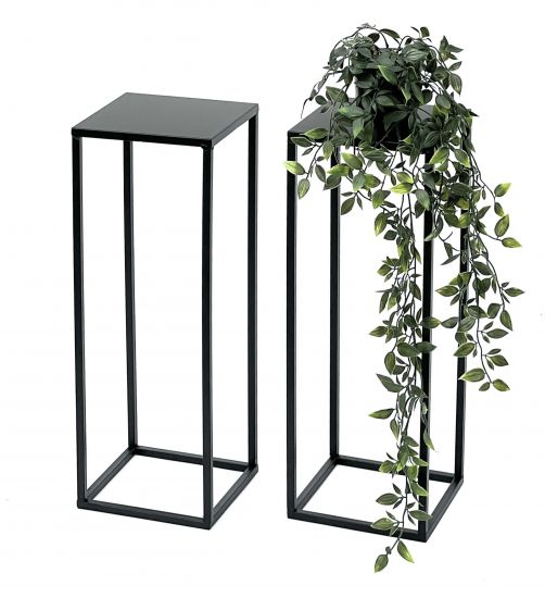 2x DanDiBo Blumenhocker Metall Schwarz 50 cm Blumenständer 96315 S Beistelltisch Blumensäule Modern Pflanzenständer Pflanzenhocker