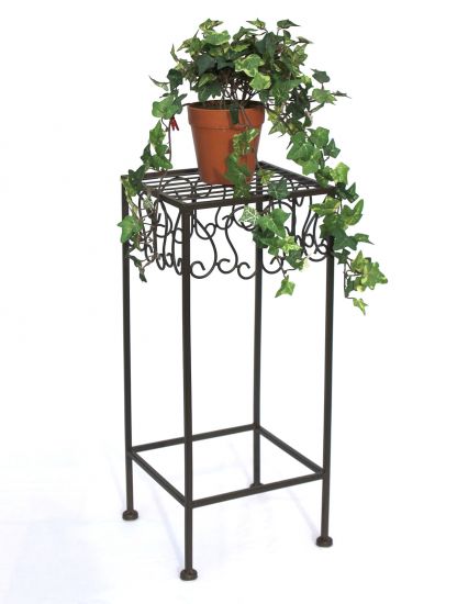 DanDiBo Flower Stool Metal Brown Square 50 cm Flower Stand 140127-S Side Table Plant Stand Flower Column