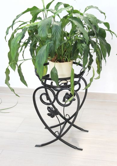 DanDiBo Flower Stand Metal Black 49 cm Flower Stool KW420 Plant Column Plant Stand Flower Column Small