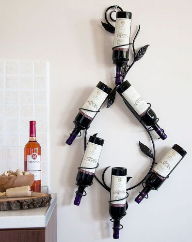 Wine rack "Natura" 100cm made of metal Bottle stand Wall mounted bottle holder