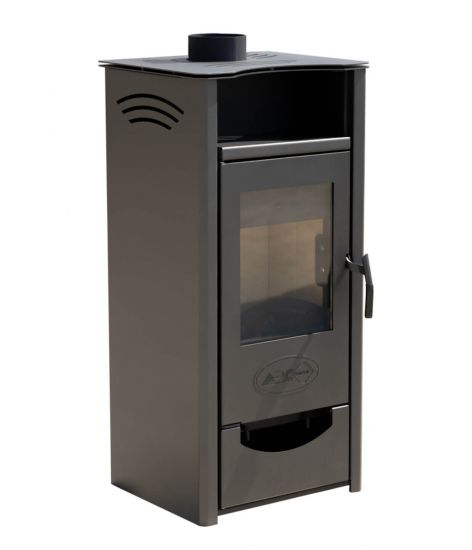 Kaminofen ABC Quadro Black Holzofen 9,5 kW mit Mehrfachbelegung Kamin Ofen Holzofen Holz Werkstattofen Heizofen