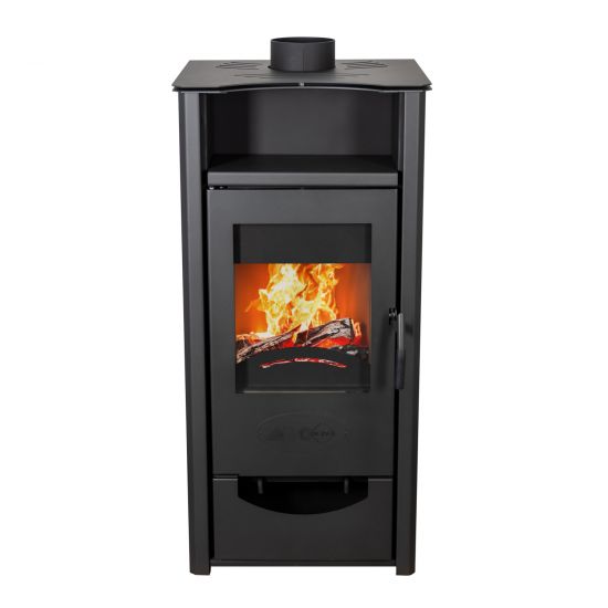 Kaminofen ABC Quadro Black Holzofen 9,5 kW mit Mehrfachbelegung Kamin Ofen Holzofen Holz Werkstattofen Heizofen