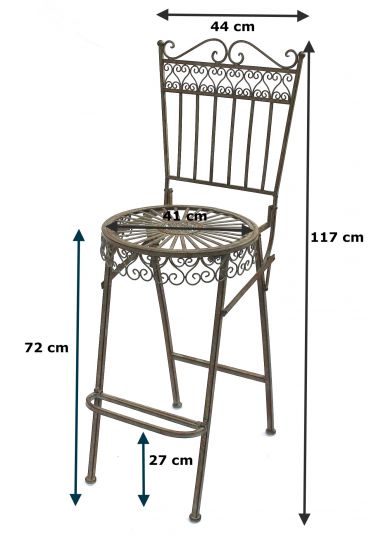 DanDiBo Barhocker Metall Klappbar 130415 Barstuhl Gartenstuhl Hochstuhl Garten Antik Tresenstuhl Tresenhocker Nostalgie