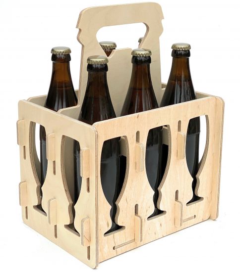 DanDiBo Bierträger aus Holz 6 Flaschen Flaschenträger 96141 Flaschenkorb Männerhandtasche Bier