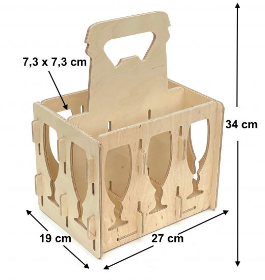 DanDiBo Bierträger aus Holz 6 Flaschen Flaschenträger 96141 Flaschenkorb Männerhandtasche Bier