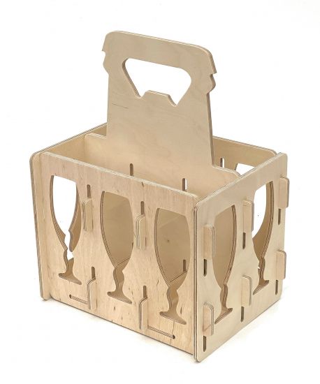 DanDiBo Bierträger aus Holz 6 Flaschen Flaschenträger 96141 Flaschenkorb Männerhandtasche Bier