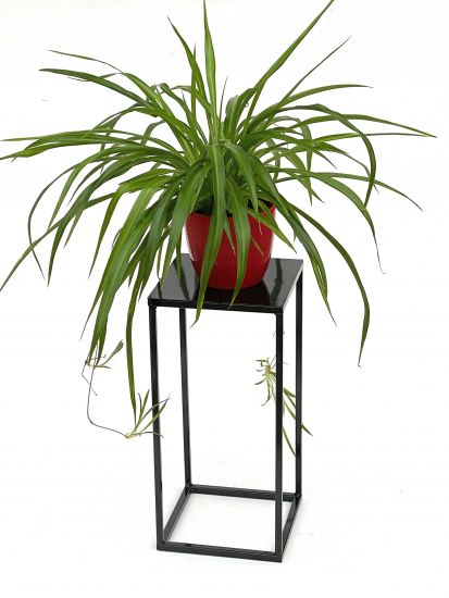 DanDiBo Flower Stool Metal Black Angular 42.5 cm Flower Stand Side Table 434 Flower Column Modern Plant Stand Plant Stool