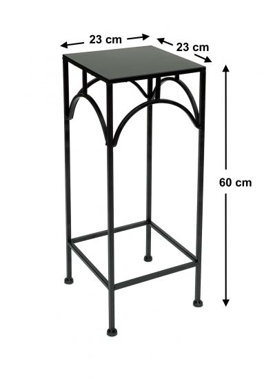 DanDiBo Blumenhocker Metall Schwarz Eckig 60 cm Blumenständer 96132 M Beistelltisch Blumensäule Modern Pflanzenständer Pflanzenhocker