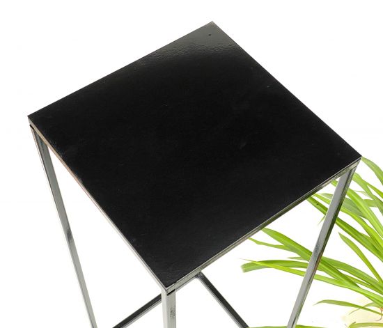 DanDiBo Flower Stool Metal Black Square 62.5 cm Flower Stand Side Table 434 Flower Column Modern Plant Stand Plant Stool