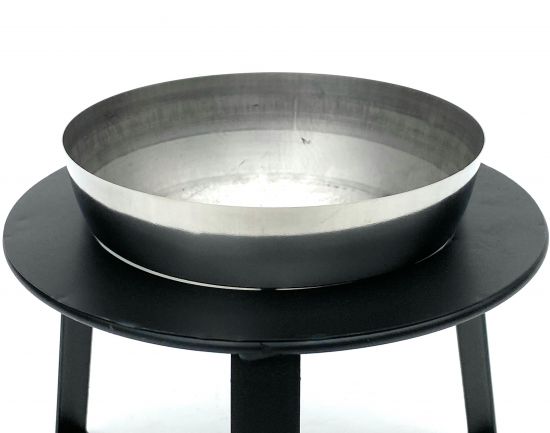 DanDiBo Blumenhocker Metall mit Topf Schwarz Silber 18 cm Blumenständer 96091 S Blumensäule Modern Pflanzenständer Pflanzenhocker