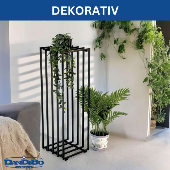 DanDiBo Blumenständer Metall Schwarz Eckig 96609 Pflanzenständer Beistelltisch Modern Design Innen Outdoor