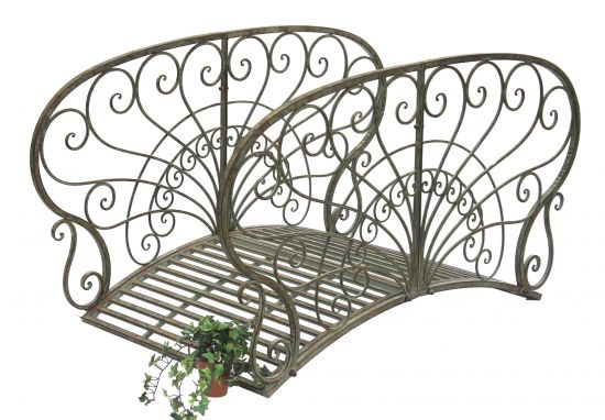 DanDiBo garden bridge metal with railing antique 150106 bridge 150 cm garden metal bridge garden furniture pond bridge footbridge stable