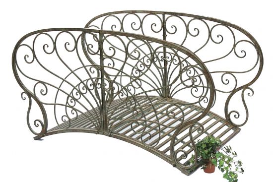 DanDiBo garden bridge metal with railing antique 150106 bridge 150 cm garden metal bridge garden furniture pond bridge footbridge stable