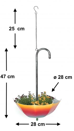 DanDiBo hanging basket metal hanging basket with pot indoor outdoor umbrella hanging plants 72 cm 96258 L plant hanger flower hanger pot hanger flowers