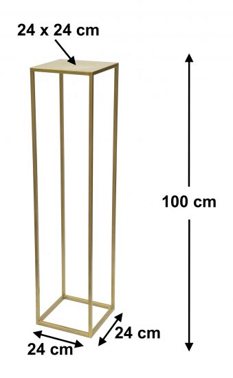 DanDiBo Blumenhocker Metall Gold Eckig 100 cm Blumenständer Beistelltisch 96570 Blumensäule Modern Pflanzenständer Pflanzenhocker