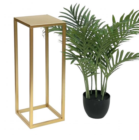 DanDiBo Flower Stool Metal Gold Angular 50 cm Flower Stand Side Table 96506 S Flower Column Modern Plant Stand Plant Stool