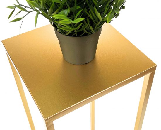 DanDiBo Blumenhocker Metall Gold Eckig 60 cm Blumenständer Beistelltisch 96506 M Blumensäule Modern Pflanzenständer Pflanzenhocker