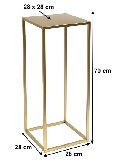 DanDiBo Flower Stool Metal Gold Angular 70 cm Flower Stand Side Table 96506 L Flower Column Modern Plant Stand Plant Stool