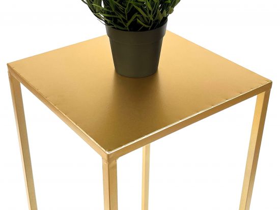 DanDiBo Flower Stool Metal Gold Angular 70 cm Flower Stand Side Table 96506 L Flower Column Modern Plant Stand Plant Stool