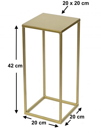 DanDiBo Flower Stool Metal Gold Angular S 42 cm Flower Stand Side Table 96406 Flower Column Modern Plant Stand Plant Stool