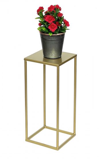 DanDiBo Flower Stool Metal Gold Angular S 42 cm Flower Stand Side Table 96406 Flower Column Modern Plant Stand Plant Stool