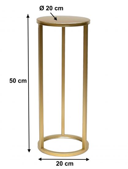 DanDiBo Blumenhocker Metall Gold Rund 50 cm Blumenständer Beistelltisch 96510 S Blumensäule Modern Pflanzenständer Pflanzenhocker