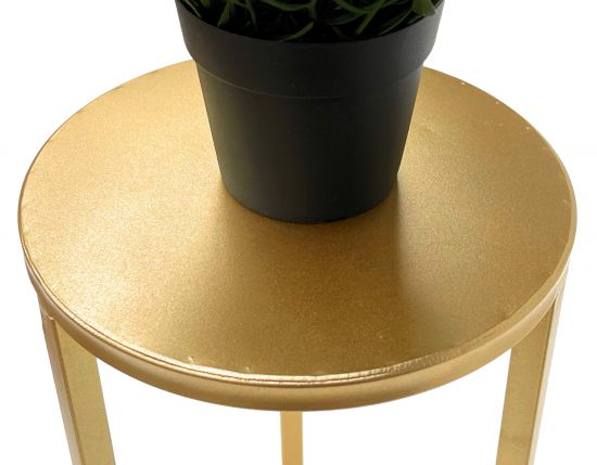 DanDiBo Blumenhocker Metall Gold Rund 50 cm Blumenständer Beistelltisch 96510 S Blumensäule Modern Pflanzenständer Pflanzenhocker