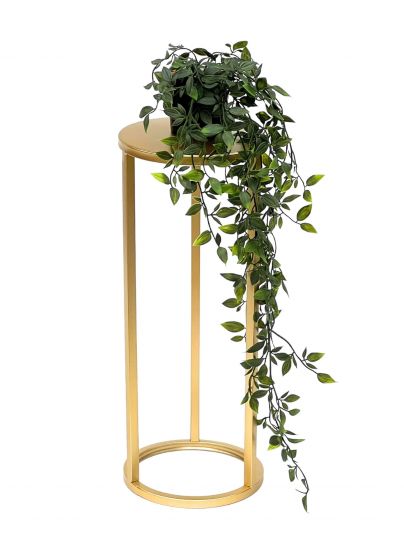 DanDiBo Blumenhocker Metall Gold Rund 50 cm Blumenständer Beistelltisch 96510 S Blumensäule Modern Pflanzenständer Pflanzenhocker