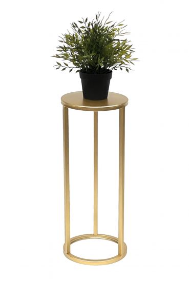 DanDiBo Blumenhocker Metall Gold Rund 50 cm Blumenständer Beistelltisch 96510 S Blumensäule Modern Pflanzenständer Pflanzenhocker