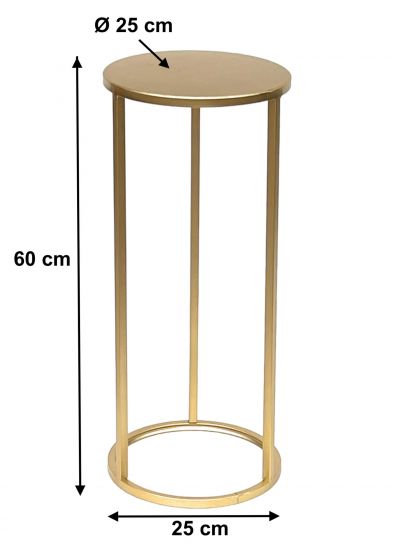 DanDiBo Blumenhocker Metall Gold Rund 60 cm Blumenständer Beistelltisch 96510 M Blumensäule Modern Pflanzenständer Pflanzenhocker