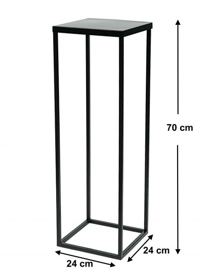 DanDiBo Blumenhocker Metall Schwarz 70 cm Eckig Blumenständer Beistelltisch FRA-005 Blumensäule Modern Pflanzenständer Pflanzenhocker