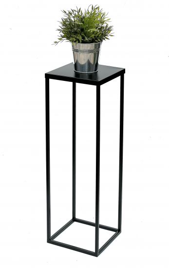 DanDiBo Blumenhocker Metall Schwarz 70 cm Eckig Blumenständer Beistelltisch FRA-005 Blumensäule Modern Pflanzenständer Pflanzenhocker