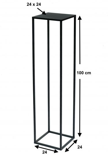 DanDiBo Blumenhocker Metall Schwarz Eckig 100 cm Blumenständer Beistelltisch 96351 Blumensäule Modern Pflanzenständer Pflanzenhocker