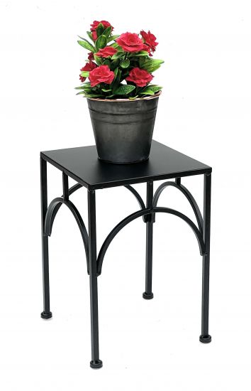 DanDiBo Blumenhocker Metall Schwarz Eckig 33 cm Blumenständer Blumensäule 96449 M Pflanzenhocker Modern