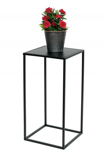 DanDiBo Blumenhocker Metall Schwarz Eckig 50 cm Blumenständer Beistelltisch 96312 S Blumensäule Modern Pflanzenständer Pflanzenhocker