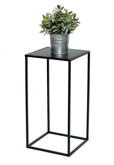 DanDiBo Blumenhocker Metall Schwarz Eckig 50 cm Blumenständer Beistelltisch 96312 S Blumensäule Modern Pflanzenständer Pflanzenhocker