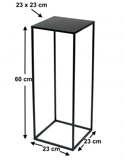 DanDiBo Blumenhocker Metall Schwarz Eckig 60 cm Blumenständer Beistelltisch 96315 M Blumensäule Modern Pflanzenständer Pflanzenhocker