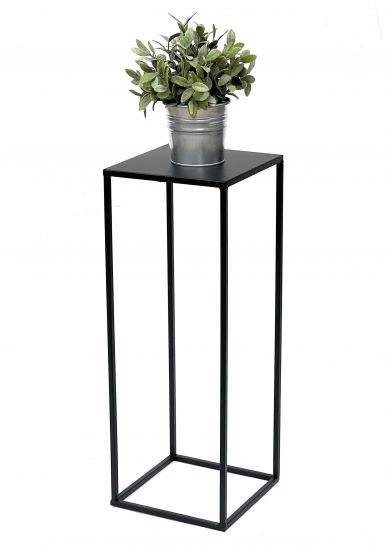 DanDiBo Blumenhocker Metall Schwarz Eckig 60 cm Blumenständer Beistelltisch 96315 M Blumensäule Modern Pflanzenständer Pflanzenhocker