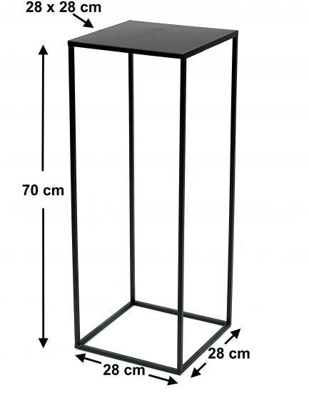 DanDiBo Blumenhocker Metall Schwarz Eckig 70 cm Blumenständer Beistelltisch 96315 L Blumensäule Modern Pflanzenständer Pflanzenhocker