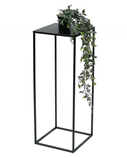 DanDiBo Blumenhocker Metall Schwarz Eckig 70 cm Blumenständer Beistelltisch 96315 L Blumensäule Modern Pflanzenständer Pflanzenhocker