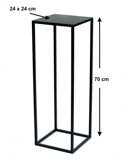 DanDiBo Flower Stool Metal Black Square 70 cm Flower Stand Side Table 96350 Flower Column Modern Plant Stand Plant Stool