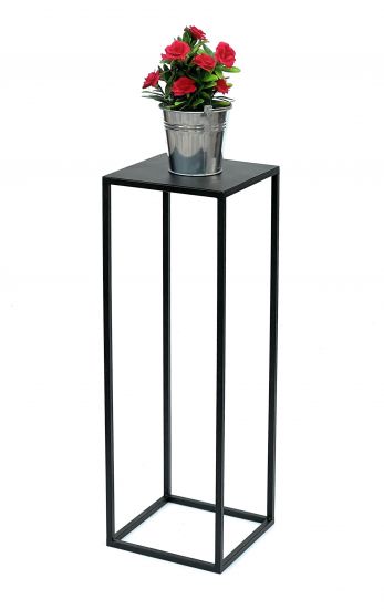 DanDiBo Flower Stool Metal Black Square 70 cm Flower Stand Side Table 96350 Flower Column Modern Plant Stand Plant Stool