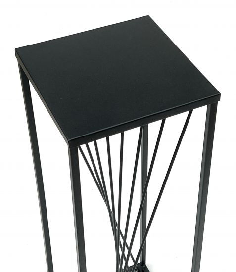 DanDiBo Flower Stool Metal Black Square 70 cm Flower Stand Side Table 96457 Flower Column Design Modern Plant Stand Plant Stool