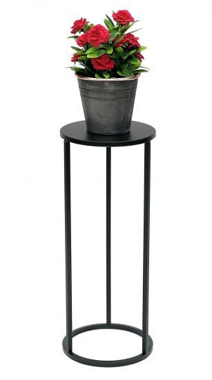 DanDiBo Blumenhocker Metall Schwarz Rund 50 cm Blumenständer Beistelltisch 96316 S Blumensäule Modern Pflanzenständer Pflanzenhocker